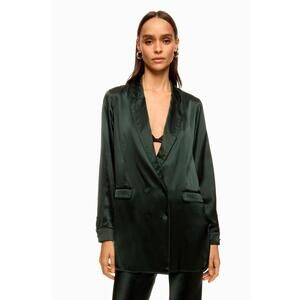 Silk Laundry Relaxed Green Blazer Size M